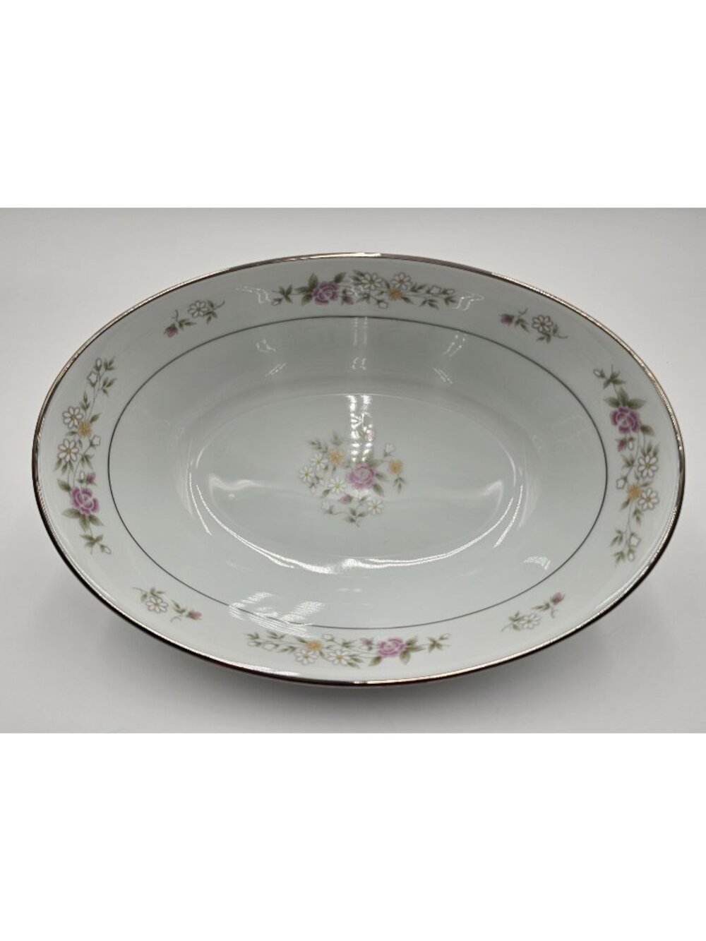 VTG Lenox Bouquet Collection Meadow Pinks Porcelain Serving Bowl Gold Trim Japan